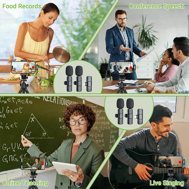 Micrófono inalámbrico de solapa Basix 2.4G portátil para grabación de audio y video.