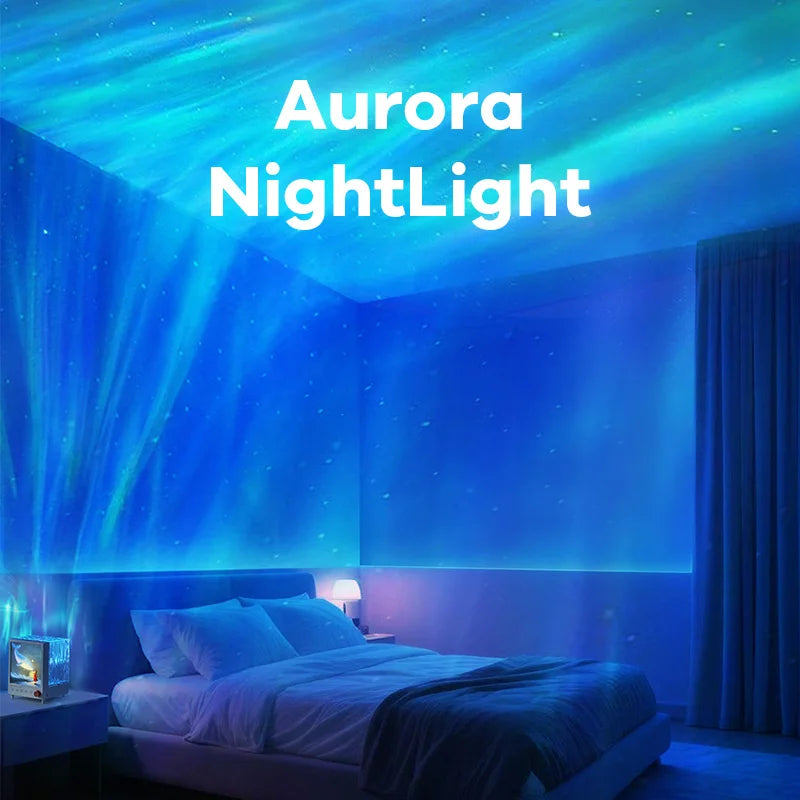 Proyector Aurora Box, luz nocturna, Bluetooth, luz ambiental con ruido blanco