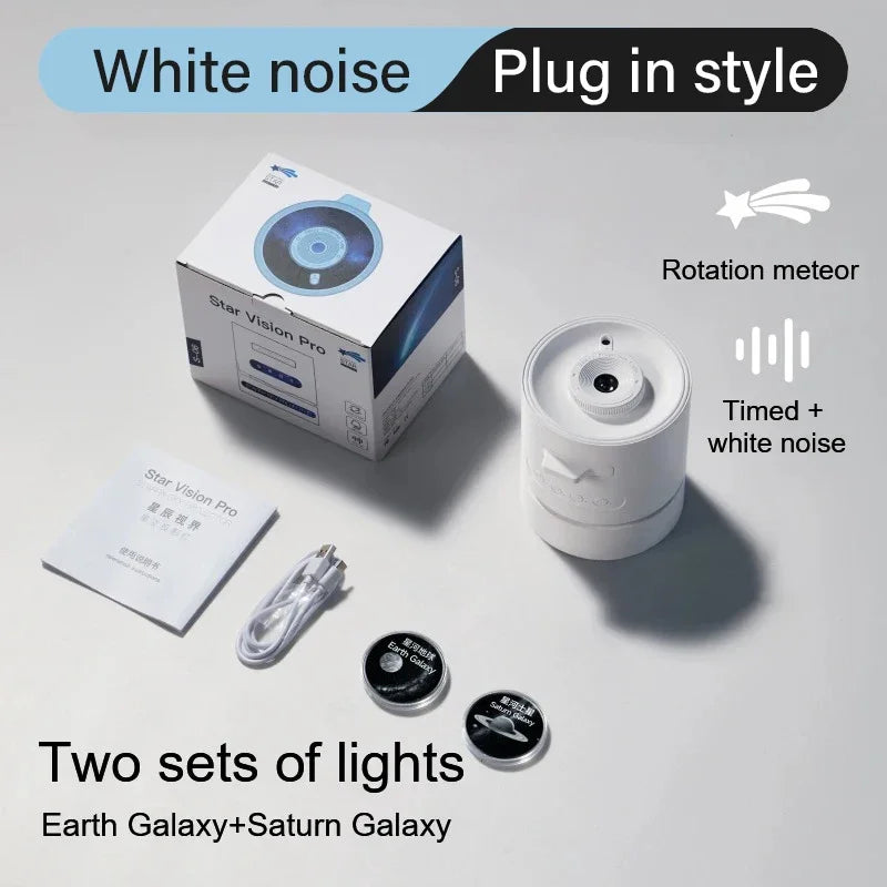 Proyector de luz nocturna USB con efecto de estrellas, rotación de 360°